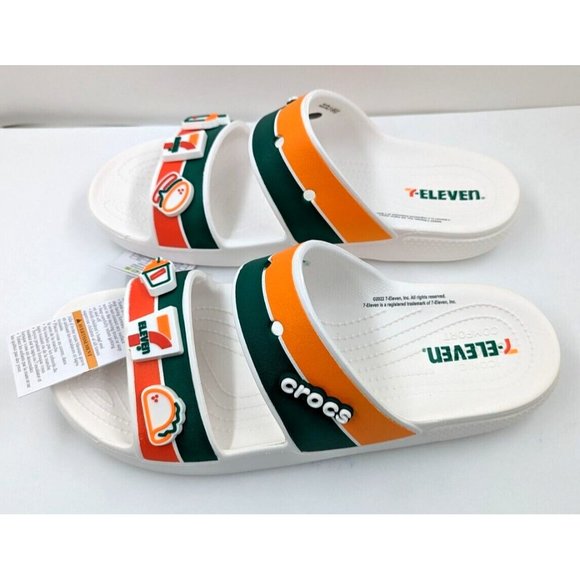 Crocs 7-Eleven X Classic Strap Sandal White Men Slip On Casual 208271-100. Sz-13 main image 4